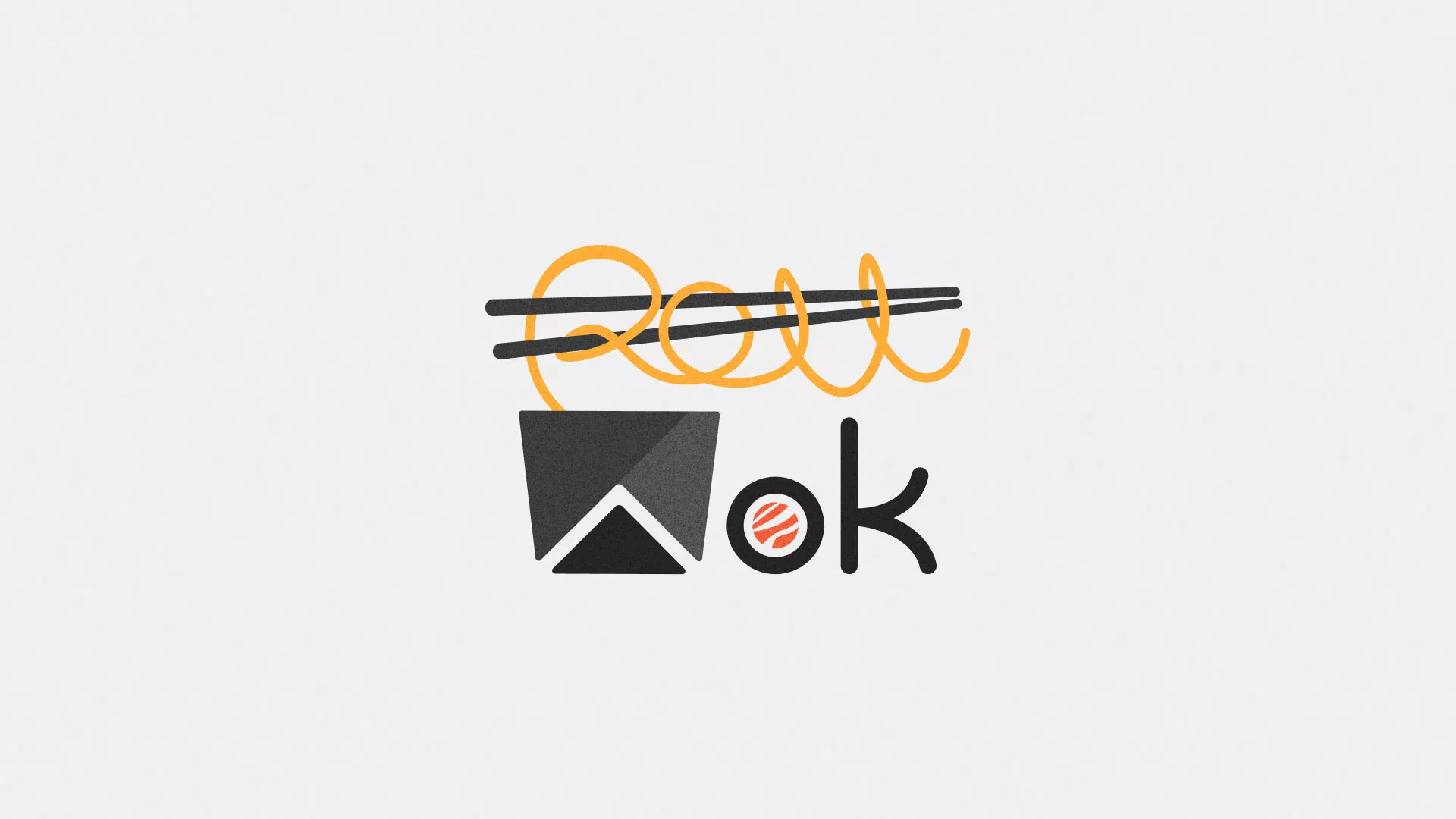 Разработка логотипа суши-бара «Roll Wok Club» в Кусе